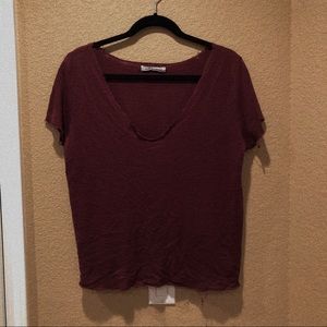 maroon crop tshirt